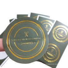 Round shape hot stamping package labels custom stickers for small business